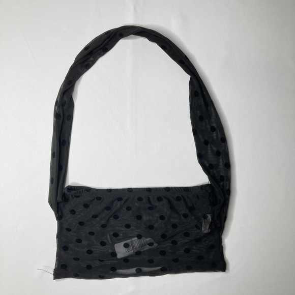 PrettyLittleThing Tops - PrettyLittleThing Black Poker Dot Print Cowl Neck Crop Top Size 2